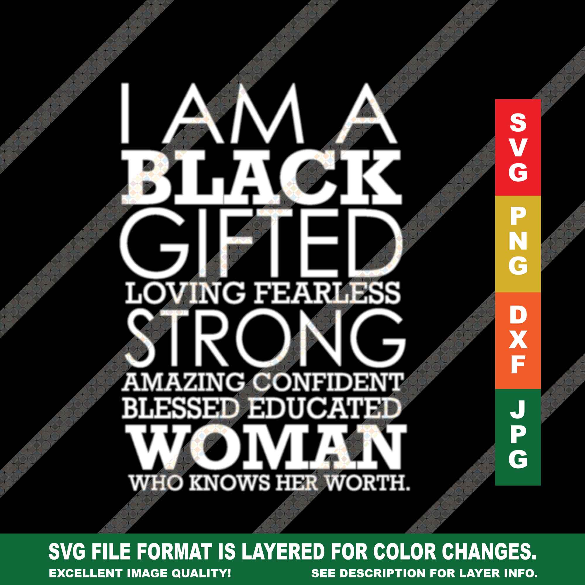 I Am Black Quote SVG Cricut