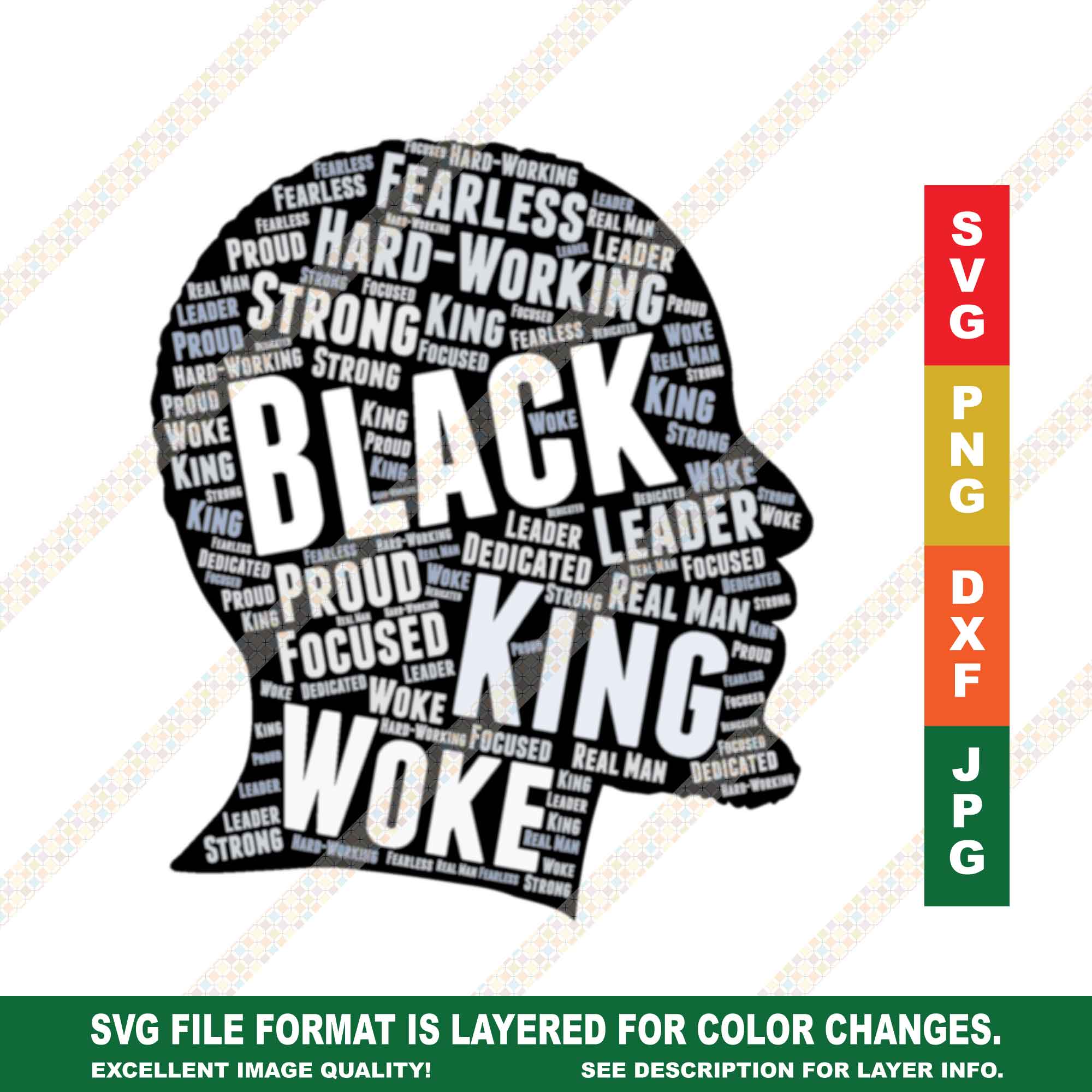 Black King African American Man SVG