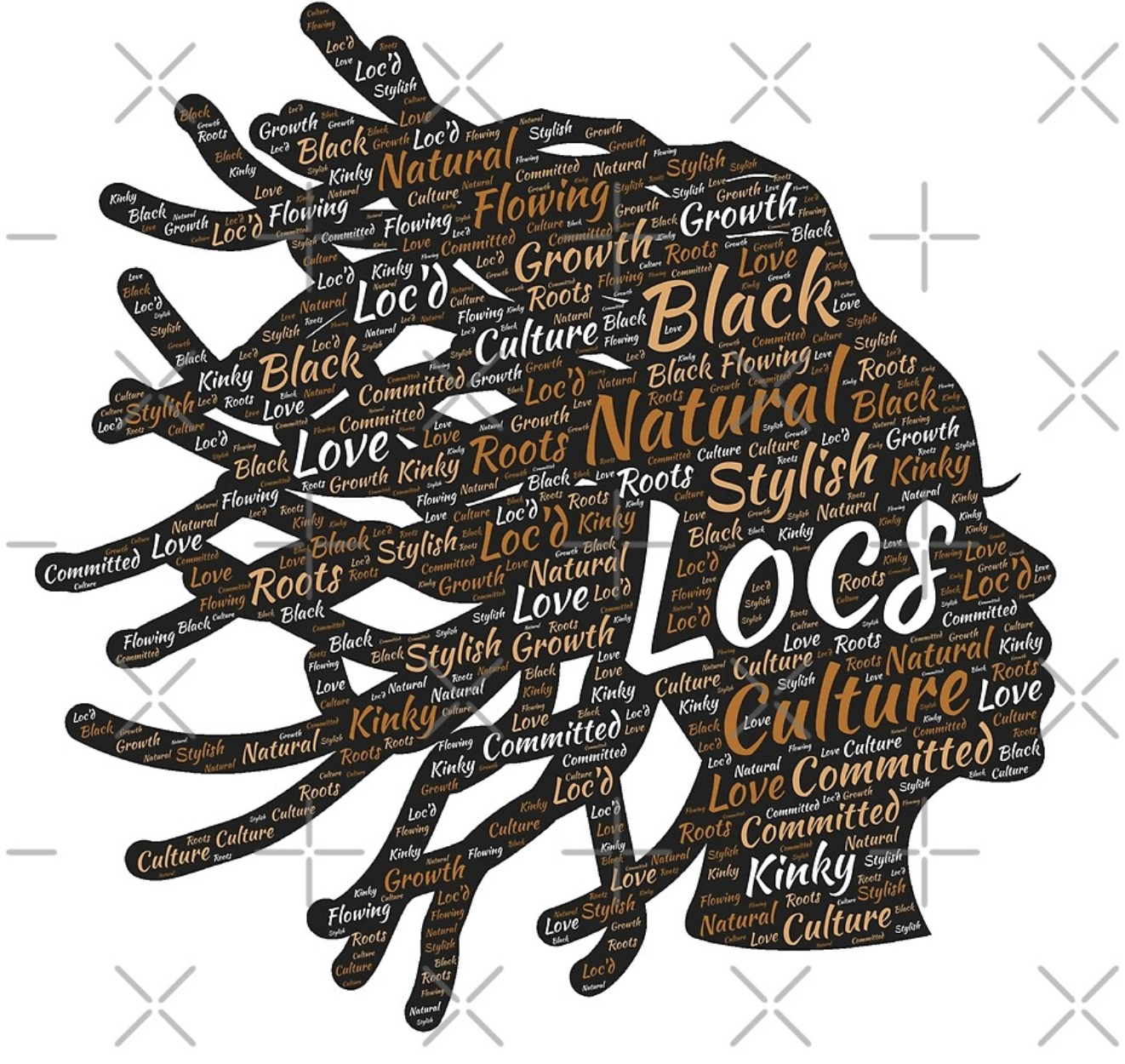 Locs Silhouette With Words In Hair