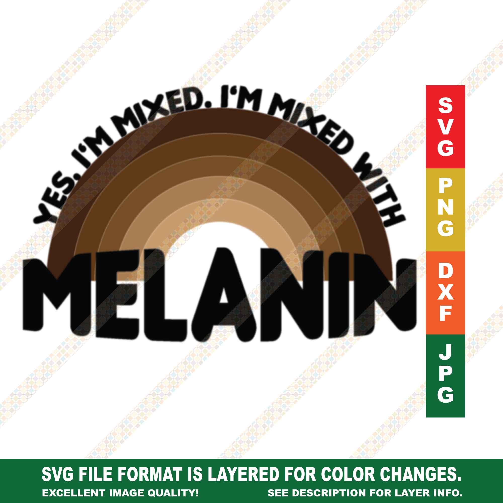 Yes I'm Mixed With Melanin SVG
