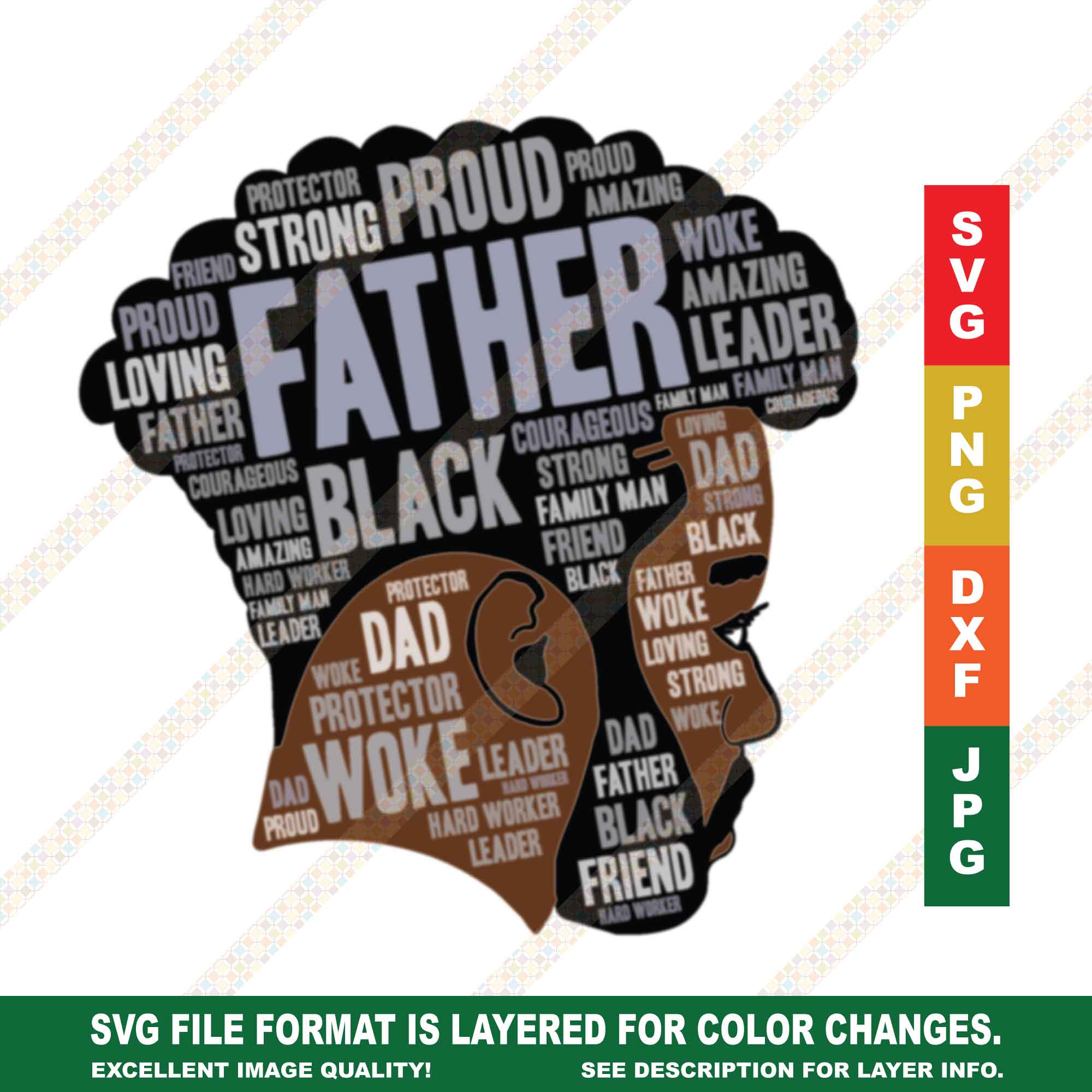 African American Man Father SVG